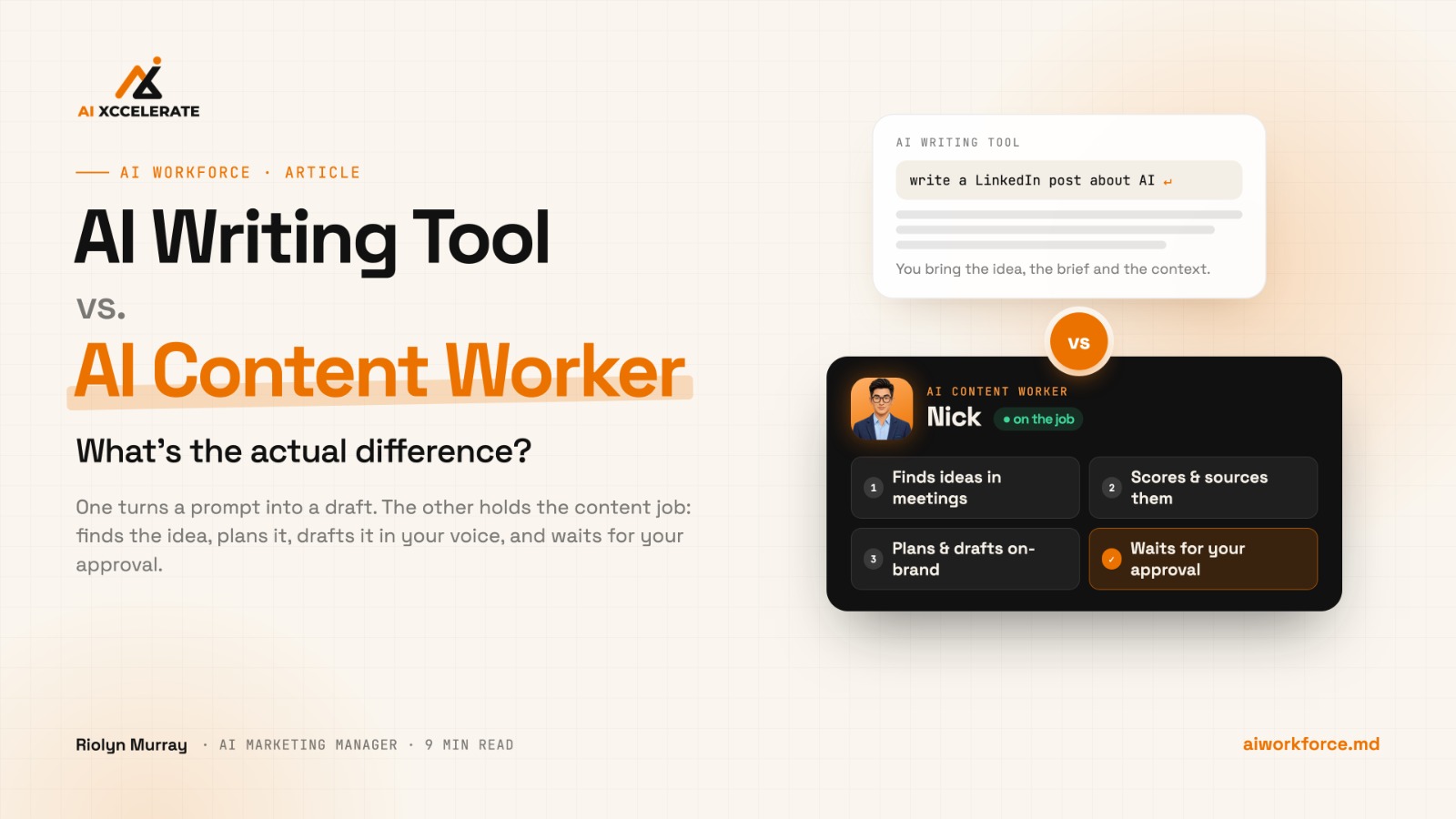 AI Writing Tool vs. AI Content Worker: What's the Actual Difference?